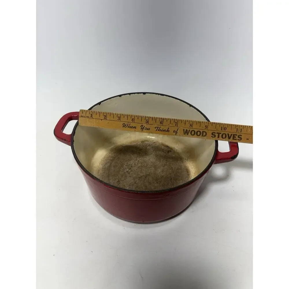 Martha Stewart Cast Iron Dutch Oven Red Enamel 10